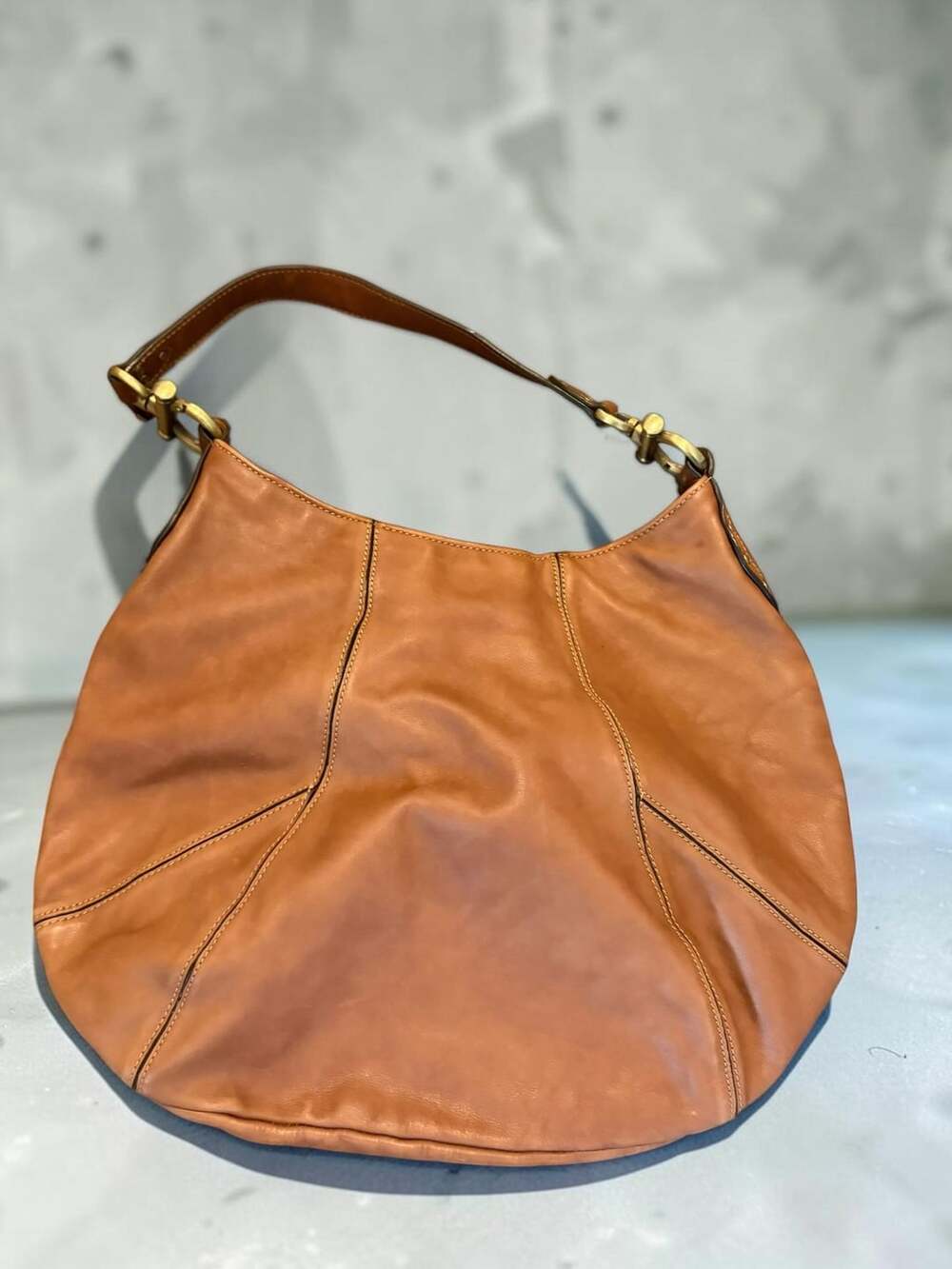 The Limited Brown Leather Shoulder Bag Hobo Purse